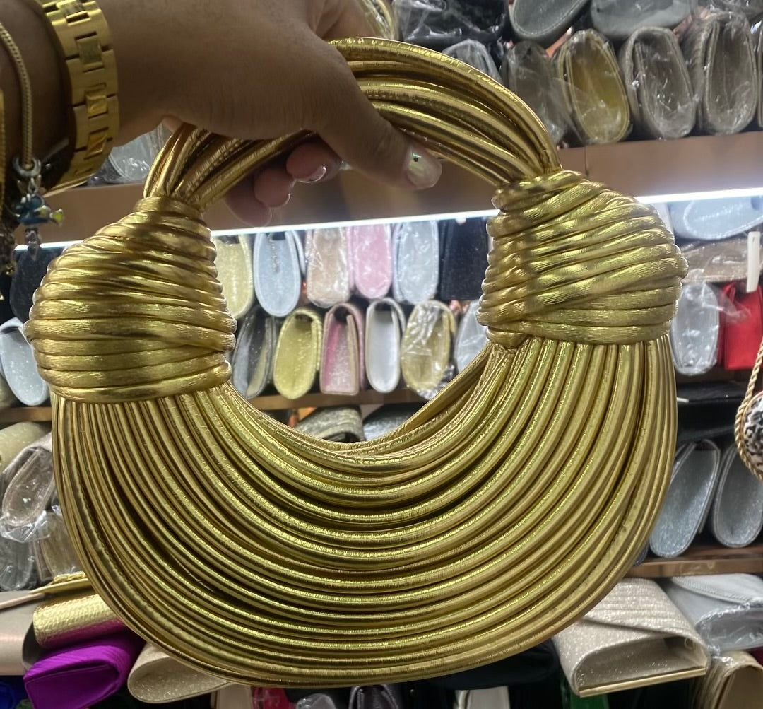 Gold Trendy String Handbag