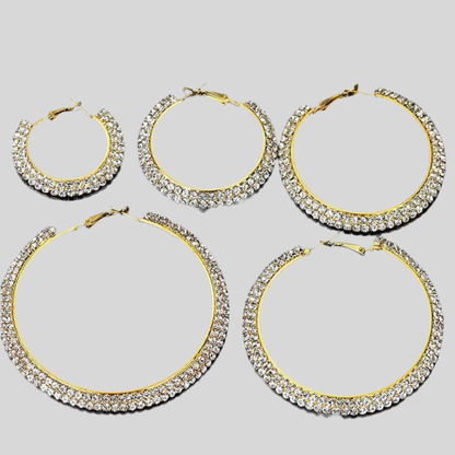 Double Row Stone Hoops