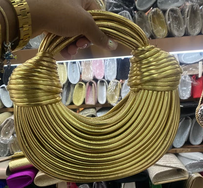 Gold Trendy String Handbag
